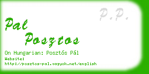 pal posztos business card